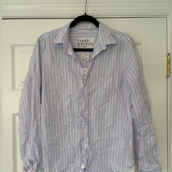 Frank & Eileen Barry Crinkle Button Down Shirt NWT - Picture 1 of 7